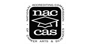 NACCAS logo featuring a graduation cap, representing the National Accrediting Commission of Career Arts & Sciences.